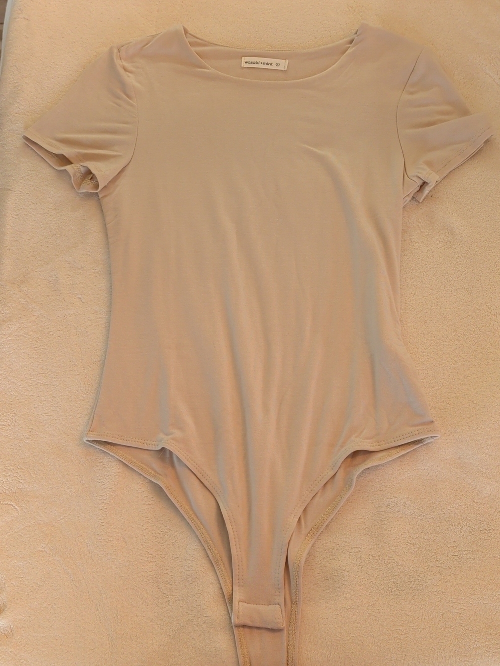Wasabi And Mint Neutral Beige Short Sleeve Bodysuit